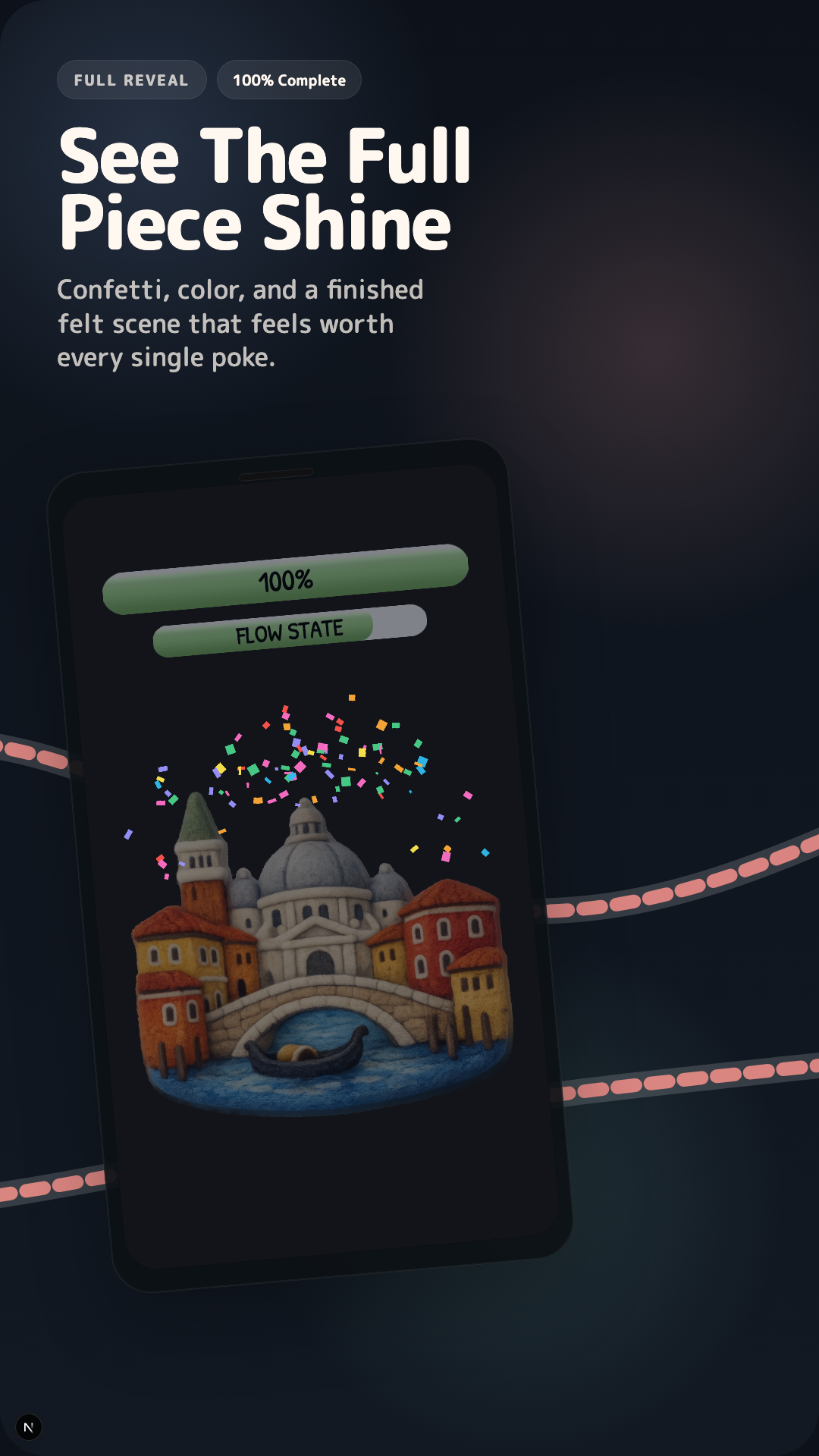 Zen Poke completed puzzle with celebration effect